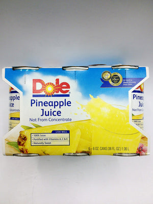 Dole Pineapple Juice 6oz 6 Pack