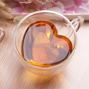 Heart Love Shaped Double Wall Glass
